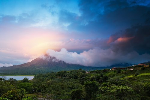 Stormy clouds over volcano of Arenal, Costa Rica
